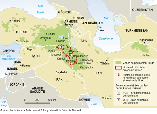 Carte du kurdistan