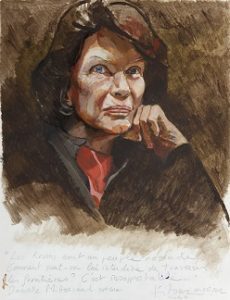 Portrait de Danielle Mitterrand par Titouan Lamazou